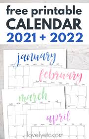 The calendar provides all the months of year, so that users can plan the each month in required manner. Simple And Pretty Free Printable 2021 And 2022 Calendars Lovely Etc