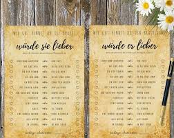 Hochzeitsspiel Wurde Er Sie Lieber Etsy Hochzeit Spiele Hochzeitsspiele Hochzeit