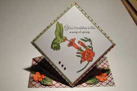 The third card was made by cutting a solid piece of dark pink paper and applied it to a 4.25x5.5 card base. Spring Card Tutorial Splitcoaststampers