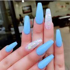 78 Pretty Acrylic Coffin Nails Design You Need To Try 25 Baby Blue Nails Spring Acrylic Nails Pink Acrylic Nails