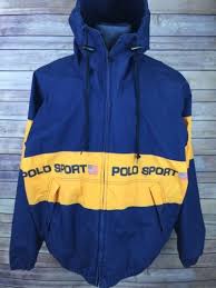 Men S Vintage Ralph Lauren Polo Sport Spell Out Flag Hooded Jacket Windbreaker L Windbreaker Outfit Vintage Polo Cool Shirts