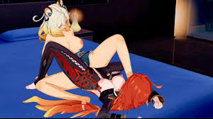 xilonen x mavuika love one another 💖💦 (Genshin Impact 3d Yuri lesbian  hentai )