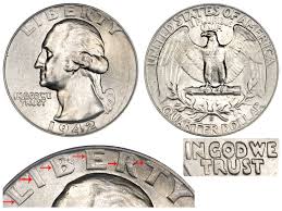 1942 D Washington Silver Quarter Doubled Die Obverse Coin