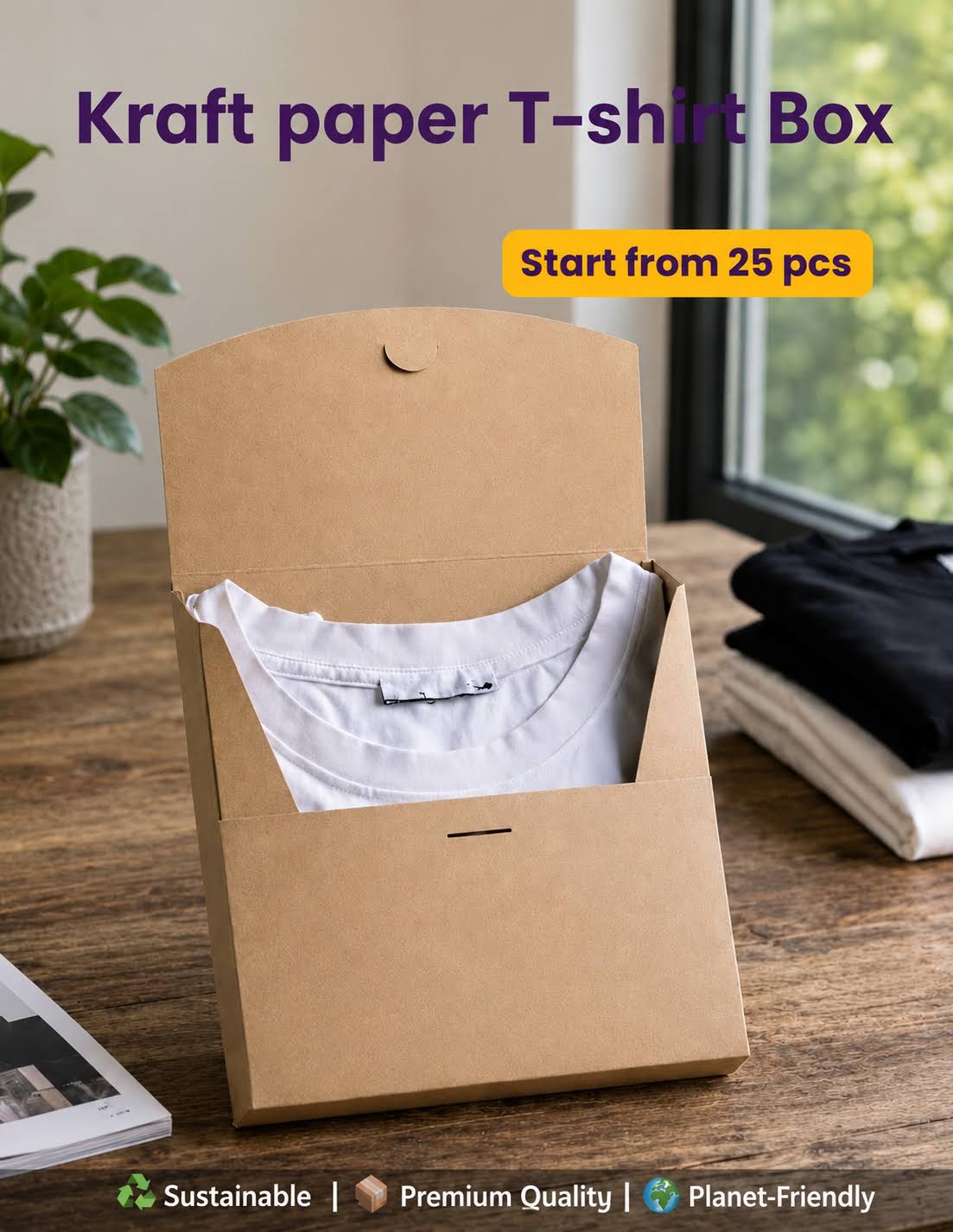 Kraft paper t shirt box combo 25 product image