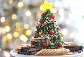 Christmas tree shaped appetizer recipes. How To Make A Christmas Tree Shaped Cheese Ball Christmas Party Food Cheese Ball Cheese Ball Recipes