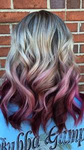 Ash Blonde Highlights To Melted Magenta Ends Colored Hair Tips Magenta Hair Dip Dye Hair