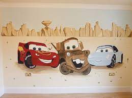Lightening Mcqueen Cars Mural Cars Mural Disney Cars Bedroom Diy Disney Cars Bedroom