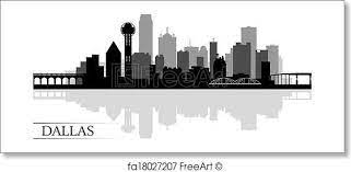 Freeart Fa18027207 Dallas Skyline City Skyline Silhouette Skyline Silhouette