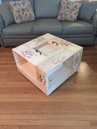 Small Space Solution Looking For A More Petite Coffee Table Why Not Make It This Beautiful Show Piece Crate Coffee Table Crate Table Wine Crate Coffee Table