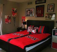 Boston Red Sox Baseball Boy S Bedroom Red Boys Bedroom Bedroom Red Baseball Bedroom