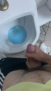 Wank and cum at the urinals - ThisVid.com