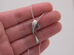 Koi Pendant A Delicate Sterling Silver Koi Fish Charm On A Chain Perfect For Pond Owners And Nature Lovers Fish Jewelry Pendant Cute Necklace