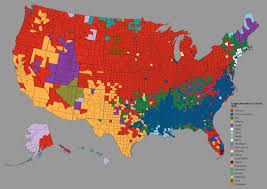 Largest Ancestry By U S County Vivid Maps Ancestry Map Map Ancestry