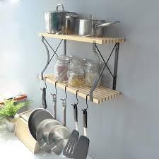 Check spelling or type a new query. Amazon Com Welland 24x8 9 Inches Wooden Pot Pan Rack Shelf Taylor 2 Tier Wall Mounted Kitchen Cookware Organizer With 4 Hanging Hooks Wall Mounted Pan Pot Hanging Shelf Home Improvement