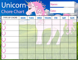 Pink Unicorn Chore Chart Rooftop Post Printables