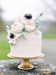 20 Single Tier Wedding Cakes With Wow Chic Vintage Brides Simple Wedding Cake Tiered Wedding Cake Floral Wedding Cakes