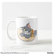 Tom And Jerry On Pillow Coffee Mug Zazzle Com Mugs Tom And Jerry Jerry