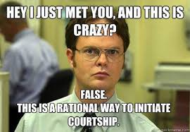 Hey I Just Met You And This Is Crazy Meme Hey I Just Met You And This Is Crazy But Dwight Schrute Just For Laughs Laugh Humor