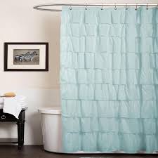 Shower curtain blue ruffle floral cluster gypsy boho 72 x 72 country farmhouse. Lush Decor Ruffle Aqua Blue Shower Curtain