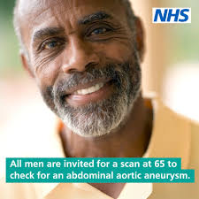 All men are invited for a scan when they turn 65 to check for an aortic  abdominal aneurysm. Older men are most at risk from an abdominal aortic  aneurysm. Screening is quick