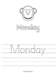 Monday Worksheet Teaching Kindergarten Kindergarten Prep Preschool Worksheets