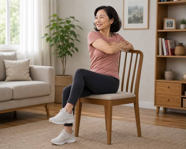4 bài tập trên ghế giúp ngăn ngừa bụng chảy xệ sau tuổi 55