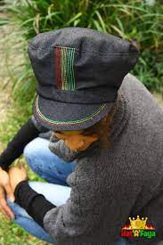Black Denim Rasta Crown M Embroided Colors Rgg Red Gold Green Rasta Cap Size 21 7 To 24 8 Hat For Dreadlocks Dread Tam Men Or Women Rasta Black Denim Dread Wraps