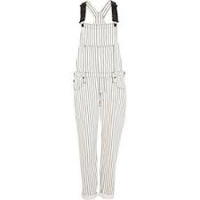Black And White Striped Overalls River Island Black And White Stripe Denim Dungarees Black White Jumpsuit White Stripe Stripe