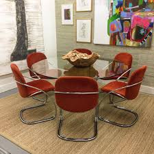 6) vintage italian chrome dining chairs