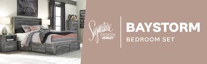 Part of storehouse collection from legends furniture crafted from premium select hardwoods and veneers heavy distressing smoked grey finish dado frame construction bed is available in queen & king sizes. Amazon Com Signature Design By Ashley Baystorm Nightstand Gray Furniture Decor