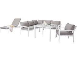 Lounge Set Mit Esstsich Longview 4 Teilig Aus Aluminium Weiss Kaufen Bei Obi Gartenmobel Sets Haus Deko Lounge Gartenmobel