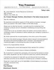 99 percent of job seekers are missing the point of a cover letter. Product Manager Cover Letter Sample