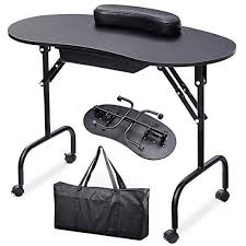 Yaheetech Portable Foldable Manicure Nail Table Manicure Ideas Manicure Table Portable Manicure Table Work Station Desk
