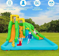 Amazon.com: KOTEK Inflatable Water Slide, 6 in 1 Water Park Waterslide  Inflatables with Climbing Wall, 2 Long Slides, Splash Pool & Ball Hoop,  Outdoor ...