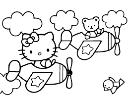 Free download 39 best quality hello kitty coloring pages at getdrawings. On Plane Coloring Hello Kitty Pages To Print Compleanno Hello Kitty Immagini Hello Kitty Disegni Da Colorare