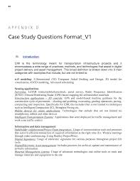 Check spelling or type a new query. Appendix D Case Study Questions Format V1 Civil Integrated Management Cim For Departments Of Transportation Volume 2 Research Report The National Academies Press