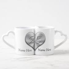 Personalized 25th Wedding Anniversary Gifts Coffee Mug Set Zazzle Com In 2021 25 Wedding Anniversary Gifts Anniversary Gift For Friends 25th Anniversary Gifts