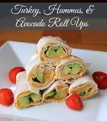Turkey Avocado And Hummus Roll Ups No Bread Recipe Recipes Healthy Lunch Healthy