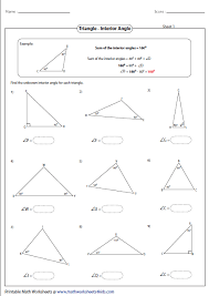 Interior Angles Angles Worksheet Triangle Worksheet Triangle Inequality