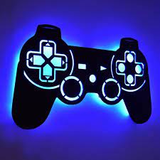 Led Lighted Playstation Controller Wall Art Video Game Art Game Room Decor Sign Ps1 Psx Ps2 Ps3 Ps4 Rgb Color Changing Led W Remote In 2021 Game Room Decor Video Game