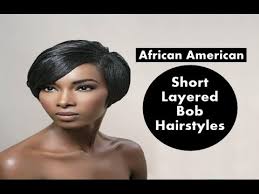 Black woma with short curly hairstyle 2014. Short Layered Bob Hairstyles For African American Women Youtube