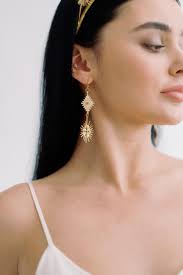 Celestial Star Earrings, Gold Constellation Jewelry, Boho Wedding  Accessories, Unique Geometric Earrings, Art Deco Bridal Jewellery