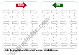 english worksheets visual discrimination right left
