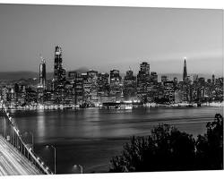 black and white photo of the Bay Bridge under construction