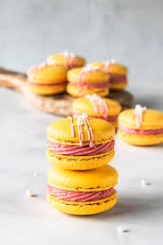 Strawberry Lemonade Macarons Recipe Macaroon Recipes Macaron Flavors Macaron Recipe