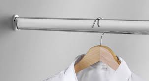 Leather hanging rail the leather hanging rail is a beautiful object to organise your wardrobe, display your favourite pieces, hang clothes in the laundry. Wardrobe Rail For Wall Mounting Custom Size Regalraum Com