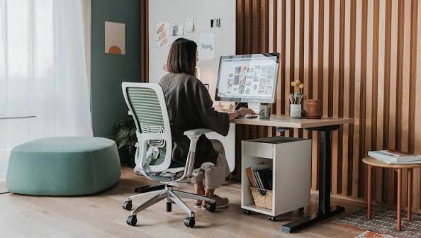 Ergonomic home office furniture in a modern Mauritian home