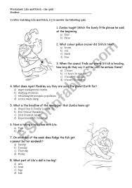 You can use this swimming information to make your own swimming trivia questions. Lilo And Stitch The Quiz Esl Worksheet By Ericaplak