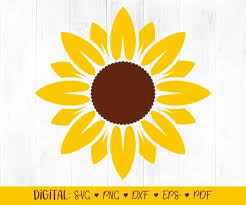 Sunflower Svg Flower Clipart Yellow Svg Files Cricut Etsy Flower Svg Flower Clipart Clip Art