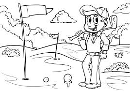 Download this running horse printable to entertain your child. Boy Playing Golf Coloring Page Free Printable Coloring Pages For Kids